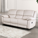 Picture of Genuine leather Manual Reclining Beige Sofa