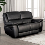 Picture of Genuine leather Manual Reclining Black Loveseat