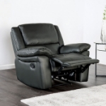 Picture of Genuine leather Manual Reclining Black Sofa, Loveseat and Chair