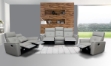 Picture of Top grain Genuine Leather Manual Recliner Light Grey Sofa, Loveseat and Chair