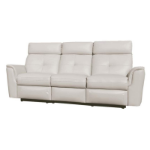 Picture of Top grain Genuine Leather Manual Recliner White Sofa
