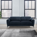 Picture of Genuine Leather Navy Blue Sofa