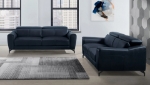 Picture of Genuine Leather Navy Blue Sofa and Loveseat