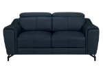 Picture of Genuine Leather Navy Blue Sofa and Loveseat
