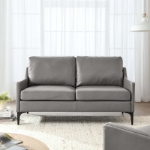 Picture of Genuine Leather Gray Sofa, Loveseat and Chair