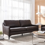 Picture of Genuine Leather Brown Sofa, Loveseat and Chair