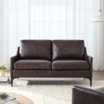 Picture of Genuine Leather Brown Sofa, Loveseat and Chair