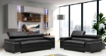 Picture of Genuine Leather Black Sofa and Loveseat