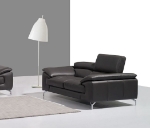 Picture of Genuine Leather Grey Loveseat
