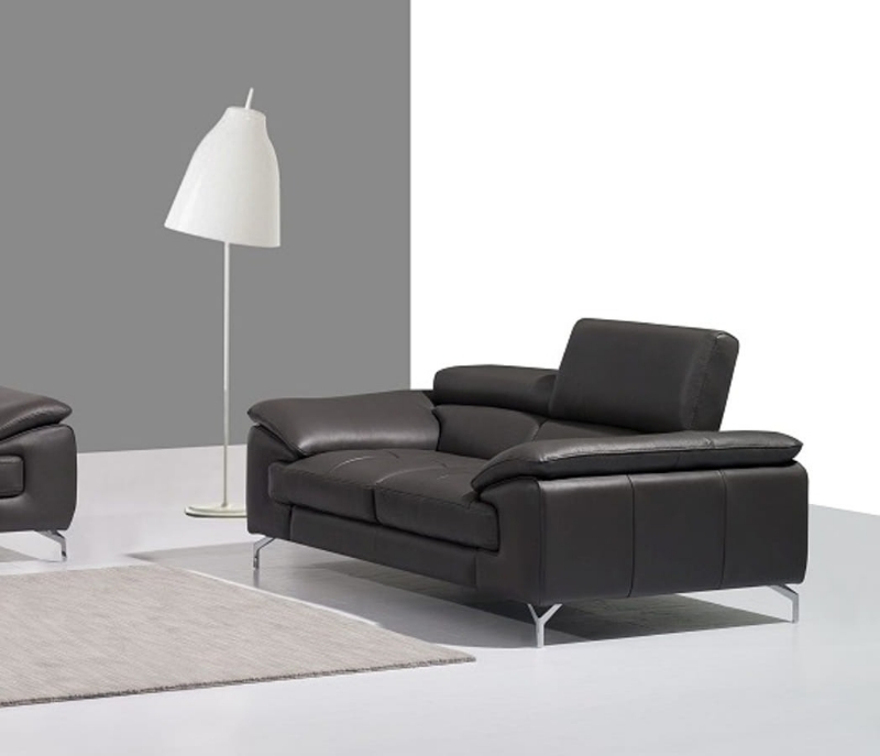 Picture of Genuine Leather Grey Loveseat