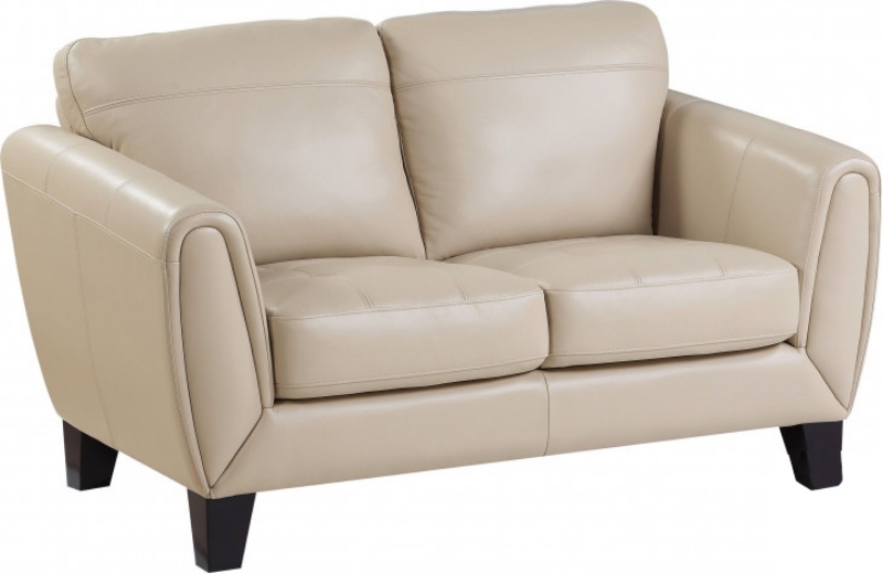 Picture of Genuine leather Beige Loveseat