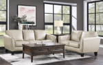 Picture of Genuine leather Beige Sofa, Loveseat and Chair