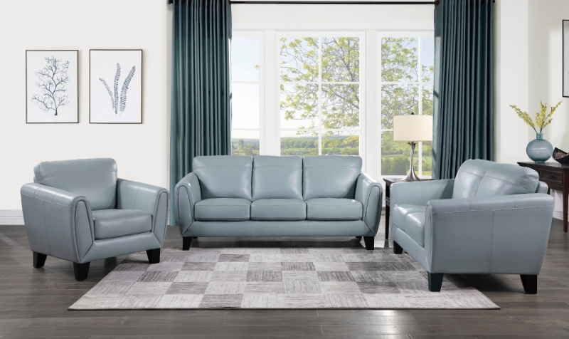 Picture of Genuine leather Aqua Sofa, Loveseat and Chair
