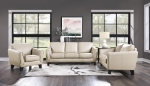 Picture of Genuine leather Beige Sofa, Loveseat and Chair