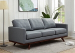 Picture of Wood Base Leather Full Size Grey Sofa