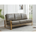 Picture of Gold/Silver Frame Leather Full Size Grey Sofa
