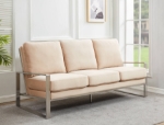 Picture of Beige Velvet Gold/Silver Frame Full Size Sofa