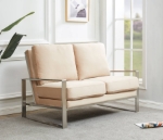 Picture of Beige Velvet Gold/Silver Frame Loveseat