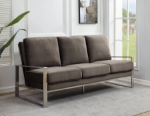 Picture of Dark Grey Velvet Gold/Silver Frame Full Size Sofa