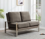 Picture of Dark Grey Velvet Gold/Silver Frame Loveseat