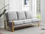 Picture of Light Grey Velvet Gold/Silver Frame Full Size Sofa