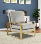 Picture of Light Grey Velvet Gold/Silver Frame Chair