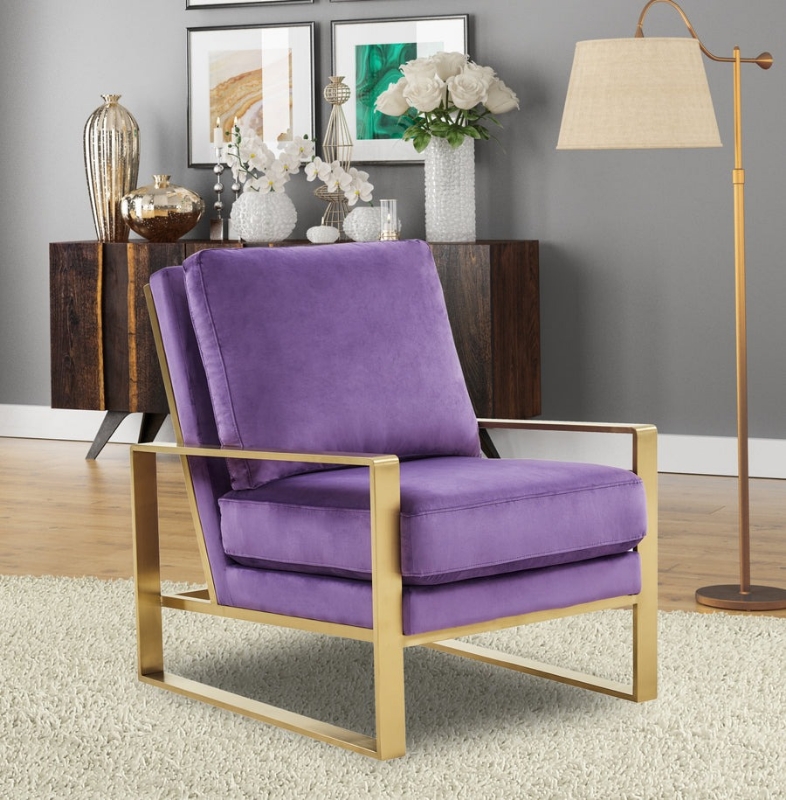 Picture of Purple Velvet Gold/Silver Frame Chair
