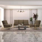 Picture of Dark Grey Velvet Gold/Silver Frame Full Size Sofa