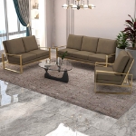 Picture of Dark Grey Velvet Gold/Silver Frame Full Size Sofa