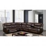 Picture of Leather reclining sectional w/ Storage and 2 Cup holders