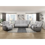 Picture of Grey or White Finish Reclining Sofa