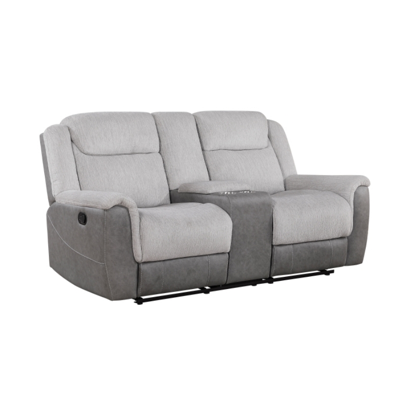Picture of Grey or White Finish Reclining Loveseat