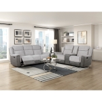 Picture of Grey or White Finish Reclining Loveseat