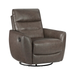 Picture of Genuine leather Dark brown Glider Reclining Chair