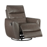 Picture of Genuine leather Dark brown Glider Reclining Chair