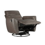 Picture of Genuine leather Dark brown Glider Reclining Chair