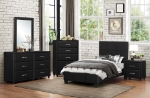 Picture of Black Twin Leather Platform Bed