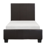 Picture of Dark Brown / Black Twin Leather Platform Bed