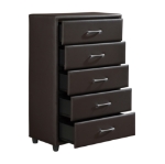 Picture of 29.5" Dark Brown Leather 5 Drawer Chest