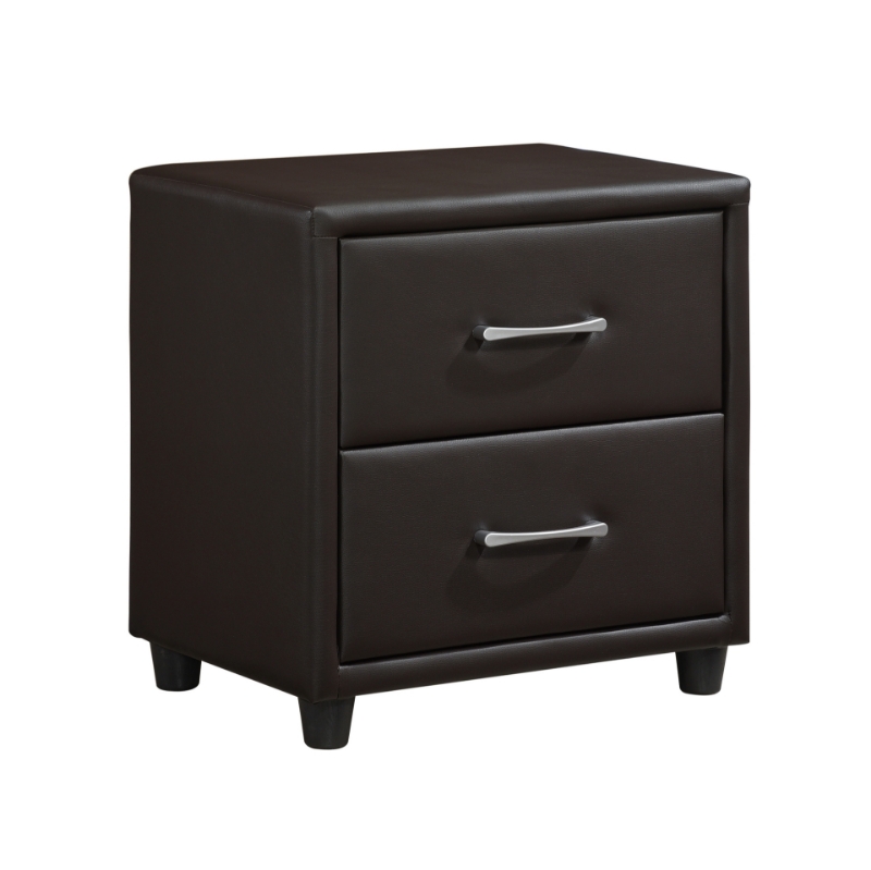 Picture of Dark Brown/ Black  Leather 2 Drawer Night Stand