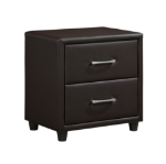 Picture of Dark Brown Leather 2 Drawer Night Stand