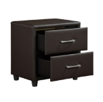 Picture of Dark Brown Leather 2 Drawer Night Stand