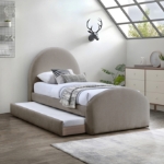Picture of Fabric Upholstered Twin Trundle Bed