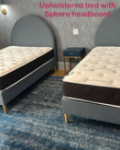 Picture of Upholstered bed with Sphere Headboard