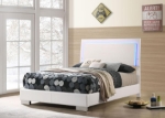 Picture of Wood Full LED Panel Bed White High Gloss