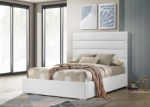 Picture of 44" White leather Upholstered Platform Bed