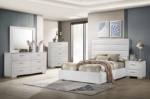 Picture of 44" White leather Upholstered Platform Bed