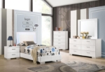 Picture of 5-piece Twin Bedroom Set White High Gloss