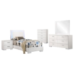 Picture of 5-piece Twin Bedroom Set White High Gloss