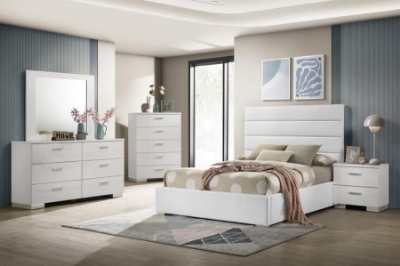Show details for 5-piece Twin Bedroom Set White High Gloss Picture of 5-piece Twin Bedroom Set White High Gloss